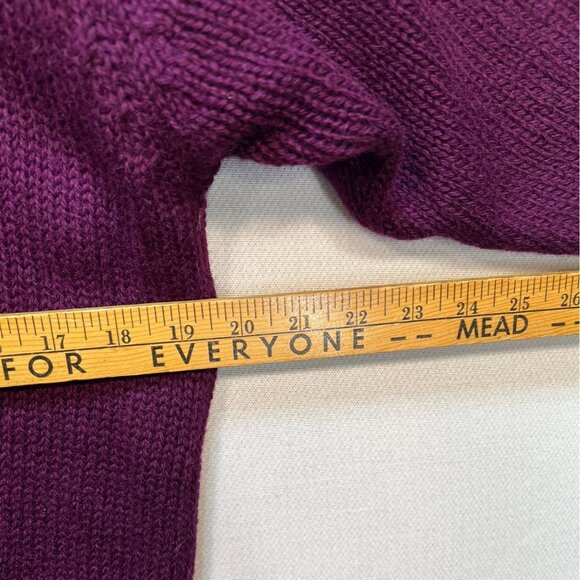 Eddie Bauer Womens Wool Sweater Medium Purple Floral Embroidered Pullover Cozy - Picture 9 of 12